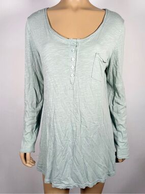 Soft Surroundings Women’s Size Small Cotton Modal Blend Henley Long Sleeve Top